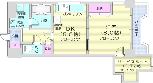 すすきの駅 徒歩7分 9階の物件間取画像